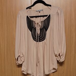 Daniel Rainn Cream Blouse with Black Accent